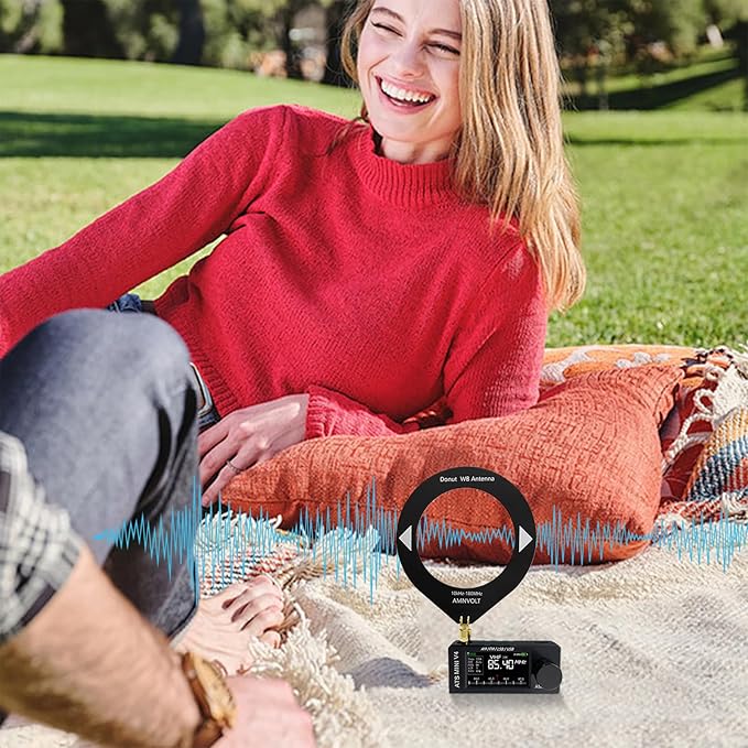 AMNVOLT V4 ATS MINI DSP Radio, ESP32-S3 & SI4732 Chip, Multi-Band AM/FM/LSB/USB Receiver, 1.9'' IPS Color Screen, with Headphone Amplifier & Hi-Z Circuit, Portable for Travel and Radio Enthusiasts