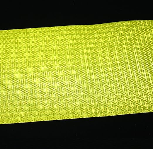 Fluorescent Yellow Reflective Tape Outdoor Waterproof 10 inch, High Visibility Warning Safety Industrial Marking Tape (11 feet)