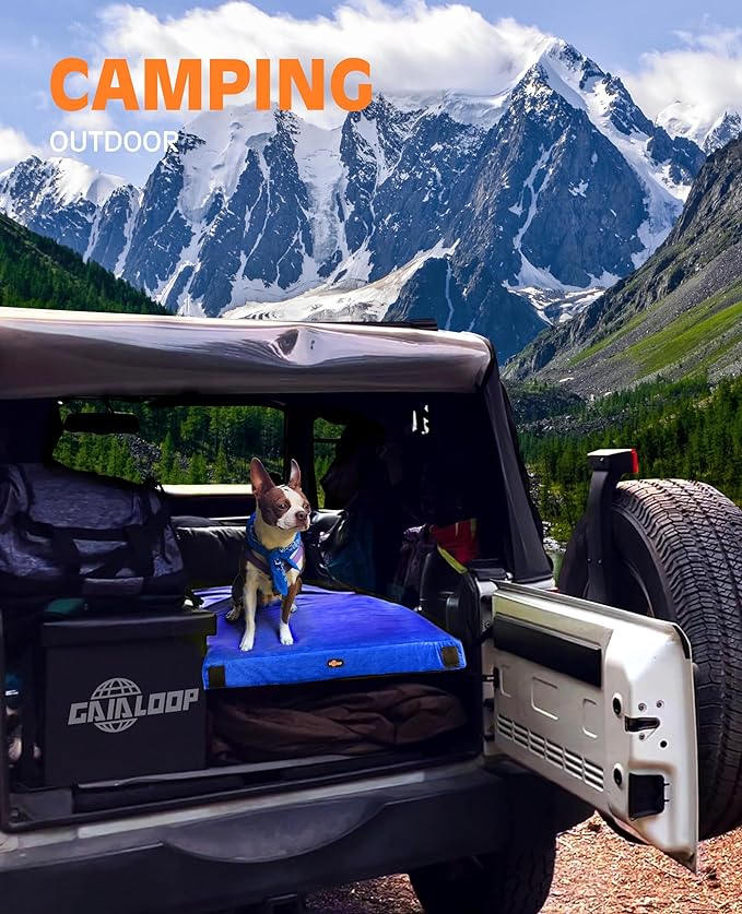 3 Inch Memory Foam Camping Mattress, Dual Layer Thick Sleeping Camp Pad for Car Tent Cot, Roll-Up Portable Glamping Floor Bed for Guests Sleepover
