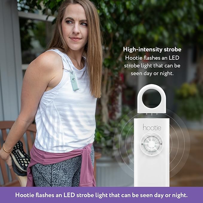 Hootie Personal Safety Alarm, Personal Alarms for Women, Men, & Kids Personal Alarm - Keychain Alarm, Self Defense Alarm, Security Alarm Keychain 130dB Self Defense Siren & Strobe Light - Lavender