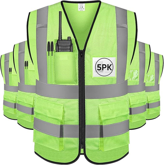 TICONN Reflective Safety Vest High Visibility Class II Mesh Vest for Women & Men Meets ANSI Standards