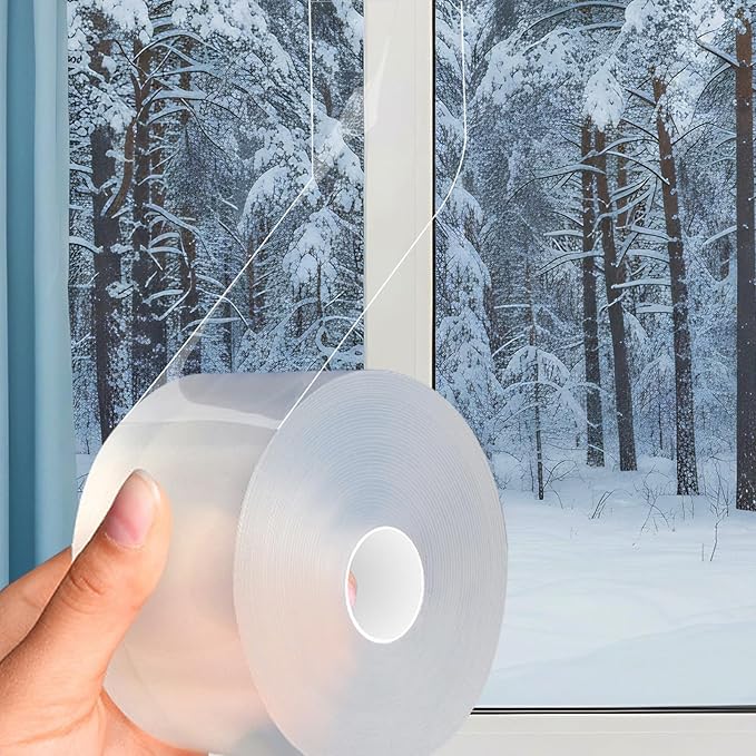 Window Insulation Tape for Winter Heavy Duty Weather Stripping Sealing Film Tape Draft Stopper 2 in x 66 Ft Keep Warm & Save Energy Easy Apply & Remove for Doors and Windows