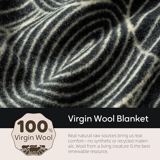 100% Wool Blanket, 62" x 86", Warm, Thick, Washable, Military Wool Blanket, Great for Camping, Outdoors, Sporting Events, Survival Kits Scale