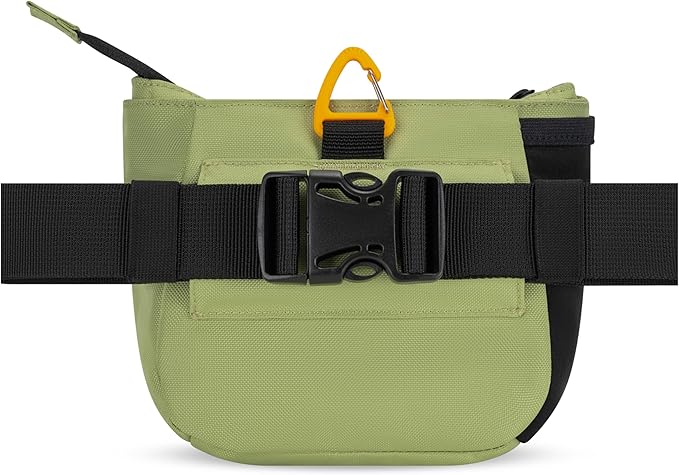 OllyDog Backcountry Day Bag | Hands-Free Dog Training Treat Pouch | Fanny/Hip Pack with Zipper Closure & Built-in Poop Bag Dispenser | Removable Waist Clip (Palm)