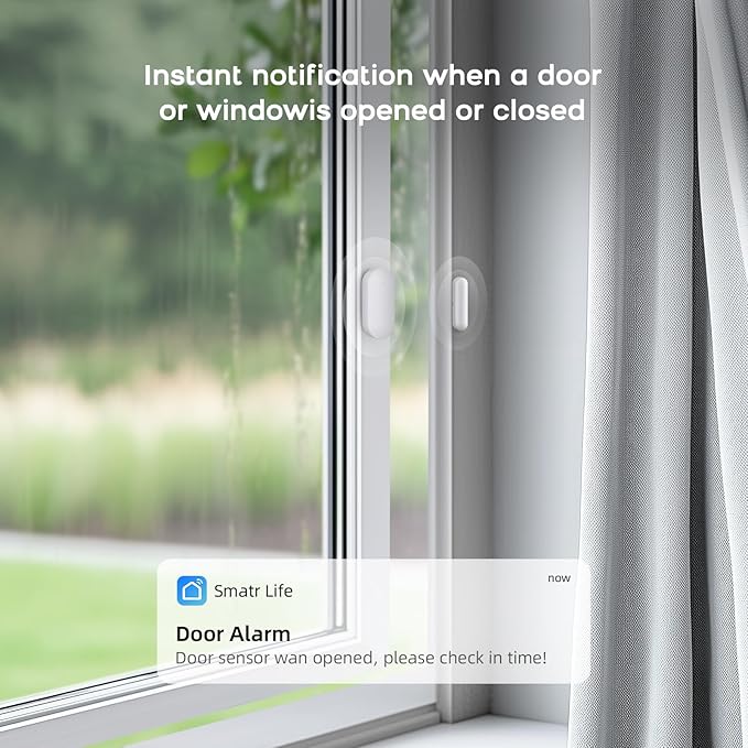 LWOHSI Alarm System for Home Security,Wireless Home Security Systems with Tuya APP Alerts,6 Door/Window Sensor,3 Motion Detectors,Remote,Work with Alexa and Google for Villa,Apartment,Kids Safety