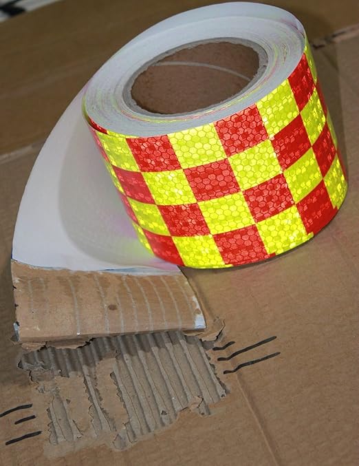 Industrial Reflective Tape 4 inch Wide for Truck, Outdoor Waterproof High Visibility Safety Warning Adhesive Strips (66 feet)