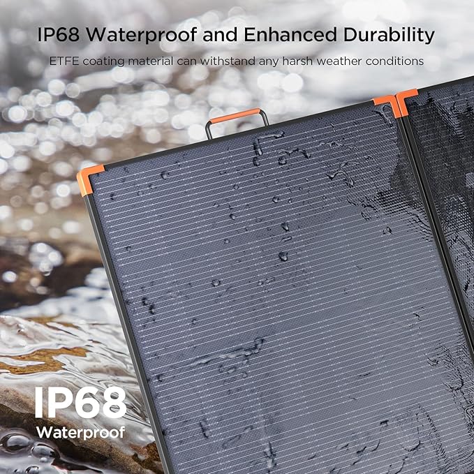 N-Type 16BB 180W Portable Solar Panel,Camping Gifts,17V Foldable Solar Charger for Power Station 25% High Efficiency IP68 Waterproof 2 Reinforced Kickstands for Camping RV