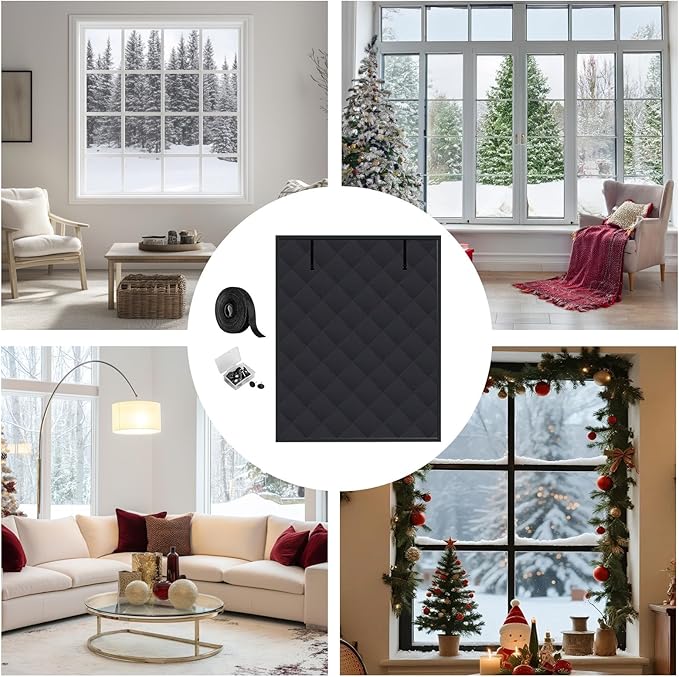Winter Window Cover - Windproof Insulated Blanket,Cold Weather Window Winterizing Kit | for Bedroom Home Basement Living Room Garage Apartments Office Indoor Cabin