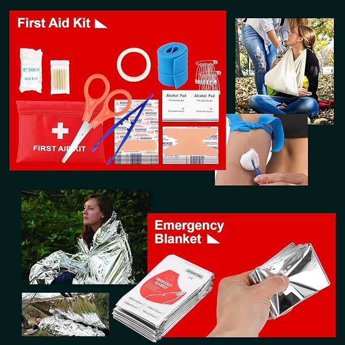 Gifts for Men, Women, Dad Christmas PIXATO Survival Kits, Survival Gear and Equipment 116-in-1, Emergency Kit with First Aid Kit, Tactical Pen, Fishing Kit, Headlamp for Camping, Hiking, Hunting