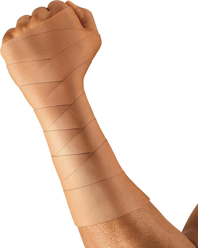 Leukotape P Adhesive Strapping Tape – for Sports Injuries, Strains and Sprains - 1.5 in x 15 yds, Tan, (1 Roll)
