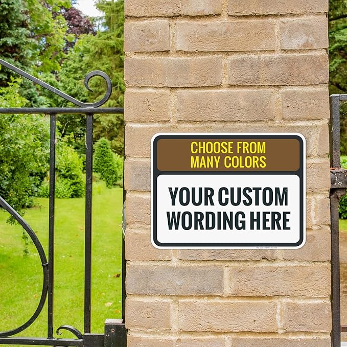 Custom Personalized Signs For Home, Office, Business, Delivery, Decor, Indoor/Outdoor Use Black Border Sign, 18x24 Aluminum Inches, Rust Free .063 Aluminum, Fade Resistant, Made in USA