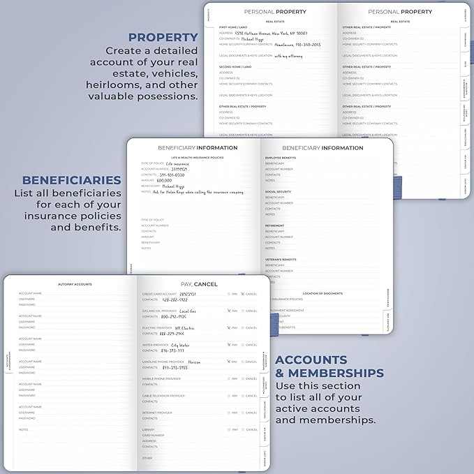 Clever Fox End of Life Planner – Final Arrangements Organizer for Beneficiary, Will Preparation, Last Wishes & Funeral Planning, A5 (Midnight Blue)