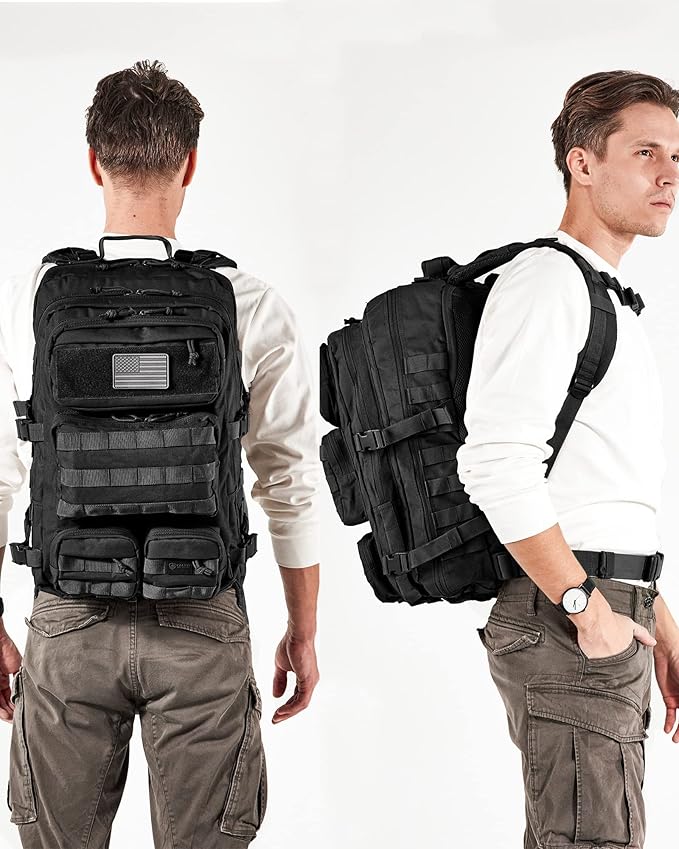 Falko Tactical Backpack for Men and Women 50L Backpack 2.4x Stronger Large Military Molle Rucksack, Bugout Backpack Outdoors