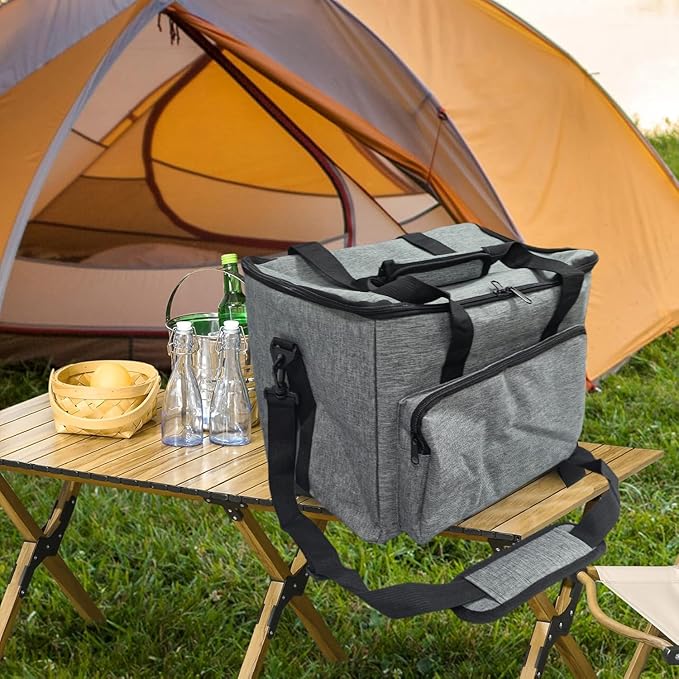 Portable Power Station Storage Bag, Travel Carrying Case for Jackery 1000, ECOFLOW River Max, Bluetti EB70S, GRECELL T1000, Gray
