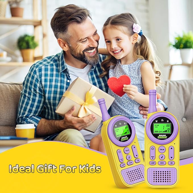 Walkie Talkies for Kids Toys: Toys for 3-12 Year Old Boys Girls - 22 Channels 2 Way Radio Toy with Backlit LCD Flashlight - 3 Miles Range for Outside/Camping/Hiking (2-Pack)