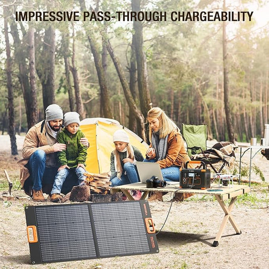 GRECELL Portable Power Station 500W, 519Wh/140400mAh Solar Generator Backup Lithium Battery Pack Power Supply with 2 AC Outlets, PD 60W USB-C Power bank for Outdoor RV Camping Home Outage Emergency