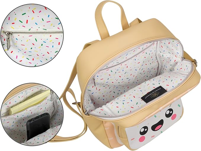 Kawaii Poptart Backpack Purse | Women and Kids Fashion Backpack Purse | Faux Leather