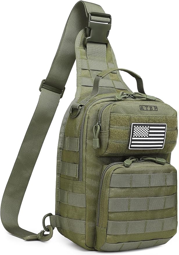 ATBP Tactical Sling Backpack with Holster Military Crossbody Bag for Men Single Shoulder Back Pack 10L