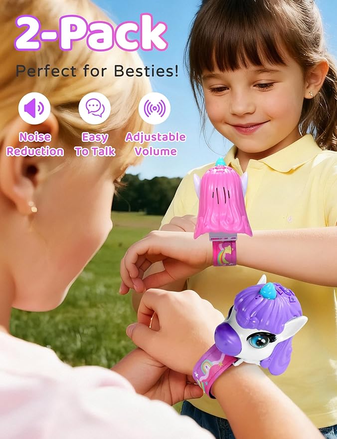 Vvinca Walkie Talkies for Kids 2 Pack, Unicorn Toys for Girls Age 3-4-5-6-7 Christmas Birthday Gifts 8 9 10 11 12 Year Old Long Range Camping Outdoor Toddler Toy Walkie-Talkie Stocking Stuffers