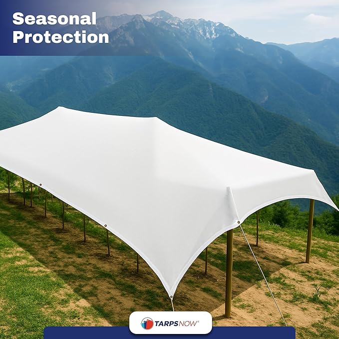 Tarps Now 50x100 Feet Heavy Duty Waterproof Tarp | 12 MIL Poly Tarp with Reinforced Edges & Aluminum Grommets | Weatherproof Tarpaulin for Roof, Outdoor, Camping | Large Brown Tarp Cover