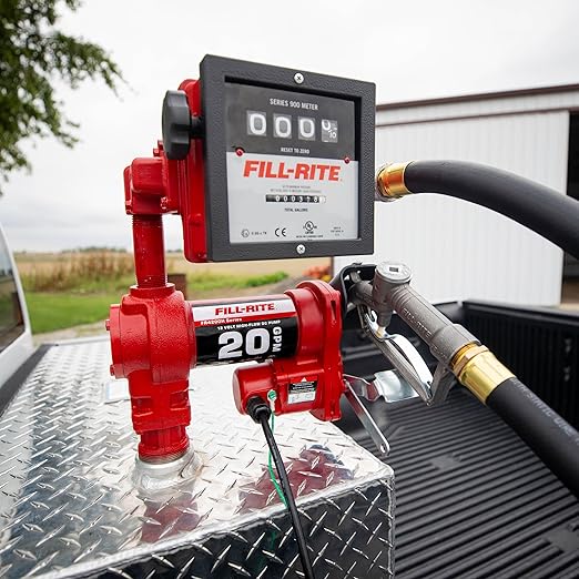 Fill-Rite FR4211H 12V 20 GPM Fuel Transfer Pump with Standard Mechanical Meter Package, Gallons Gasoline, Diesel, Kerosene, Ethanol & Methanol Blends & Biodiesel