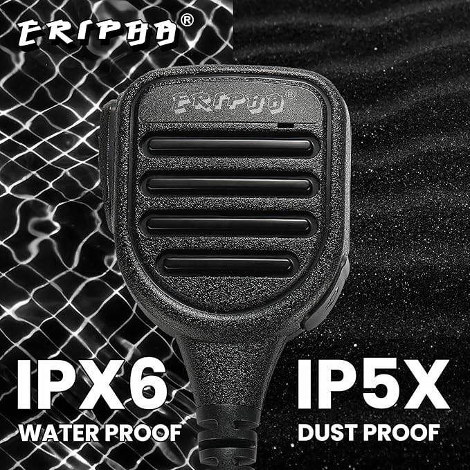 Shoulder Mic Speaker Compatible with Motorola XPR 3000 3000e 3300 3300e 3500 3500e Waterproof IP56 Two Way Radio Speaker Microphone with 3.5mm Jack (Black)
