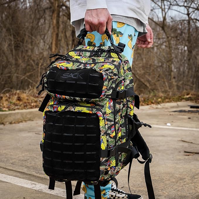 Combat Iron 35L Military Tactical Backpack for Men & Women, Molle Daypack Bug Out Bag, Hiking, Camping, Travel Rucksack with Bottle Holder, Tactiduck Tiger Stripe Camo