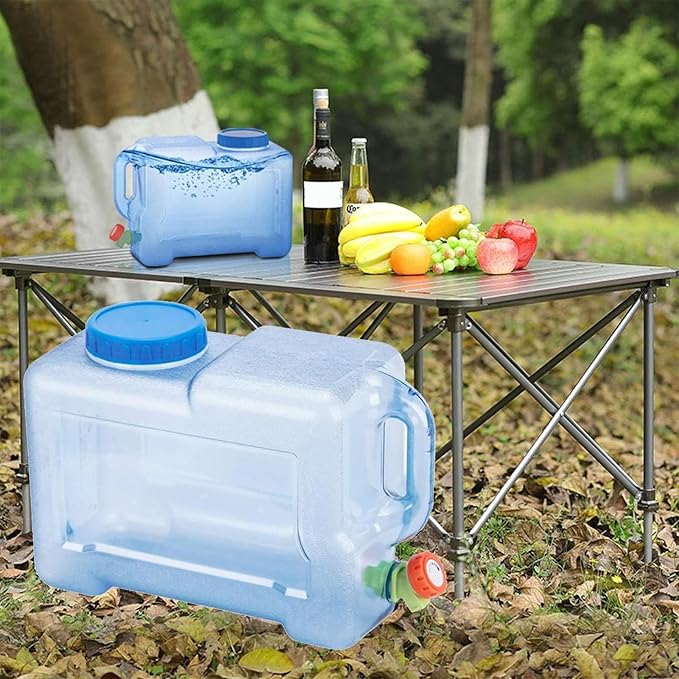 Camping Water Container - 3.17 Gallon Leakproof Bottle - Portable Square Water Container with Tap - for Hiking Picnic Camping Survival Outdoor Beverage