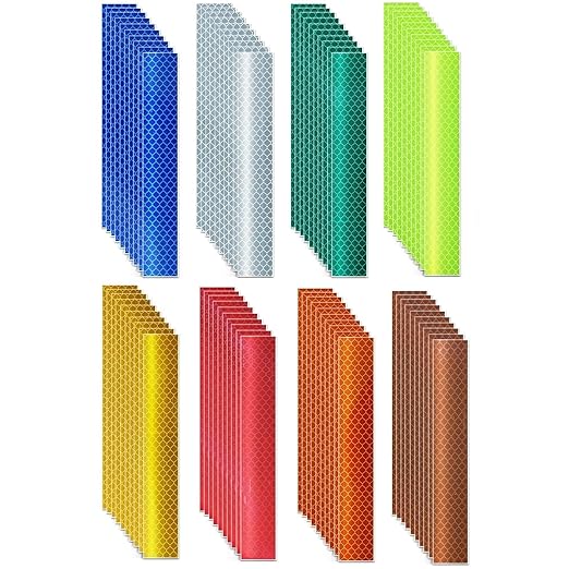 Reflective Stickers 1 inch X 6 inch, Outdoor Waterproof High Visibility Warning Safety Adhesive Reflector (80 Pcs)
