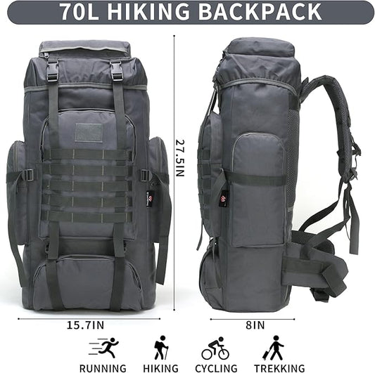 Hiking Backpack for Men 70L/100L Camping Backpack Military Rucksack Molle 3 Days Assault Pack for Climbing