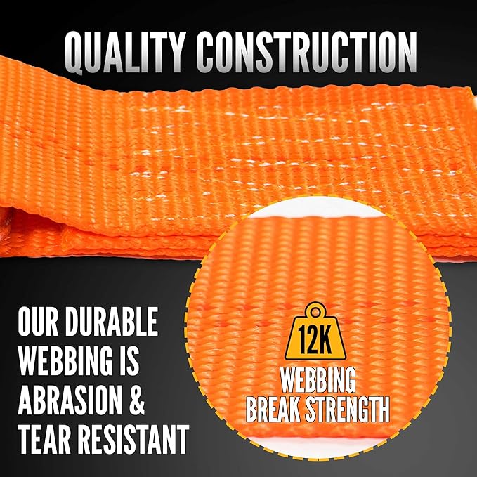US Cargo Control Wire Hook Ratchet Straps 2 Inch x 12 Foot (10-Pack), 10,000 LBS Break Strength, Ratchet Straps Heavy Duty with Double J Hooks, Orange Cargo Tie Downs for Flatbed Trailers and Trucks