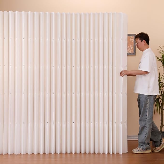 Foldable Room Divider Privacy Screens Movable Temporary Wall Space Partition, 5.91~7.87 FT Tall, 6.56~16.4 FT Width, Choice of Various Sizes and Styles