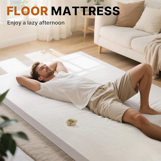 Floor Memory Foam Car Camping Bed Glamping Roll Up Futon Mattress, Japanese Floor Sleeping Mat Camp Cot Mattress Pad Travel Guest Side Sleepers [Single: 75 * 30 * 3'']
