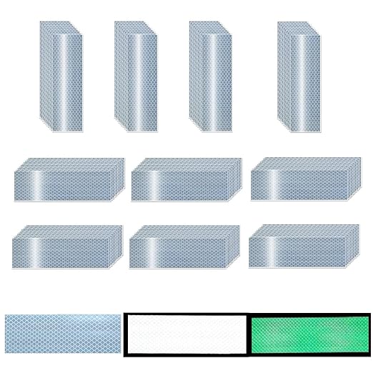 Glow in The Dark Reflective Stickers 2 inch X 6 inch for Car, High Visibility Warning Safety Reflective Strips (100 Pcs)