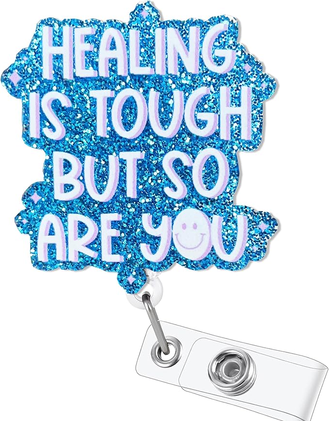 Positive Smile Badge Reel Nursing Badge Holders Retractable Badge Clip RN LN CNA Mental Health Nurse Badge Accessories for Work
