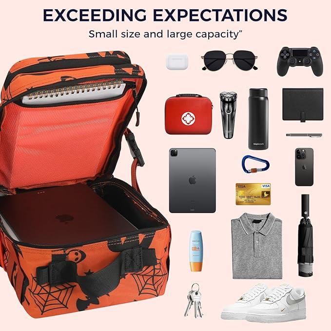 9L Mini Tactical Backpack for Men Women,Small Military Tactical Backpack for Gym,Hiking,Camping,Cycling (Halloween Phantom)