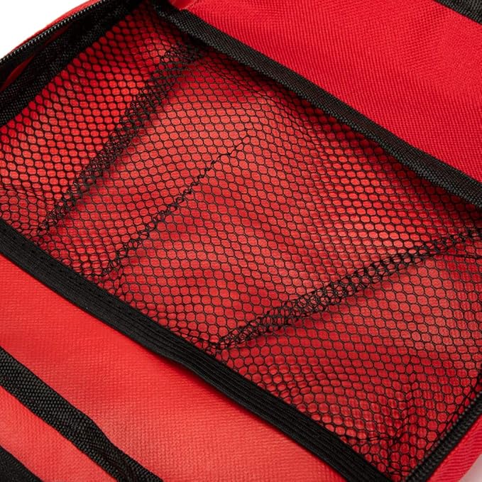 Red First Aid Bag Empty Travel Rescue Pouch First Responder Storage Medicine Emergency Bag for Car Home Office Kitchen Sport Outdoors (Red)