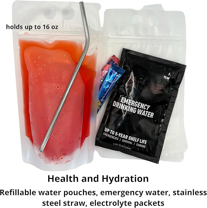 Emergency Storm Survival Kit – 15 Essentials (31 Total Pieces) Hurricane, Power Outage & Disaster Preparedness Supplies with Water, Electrolytes, First Aid, Flashlight & Blanket