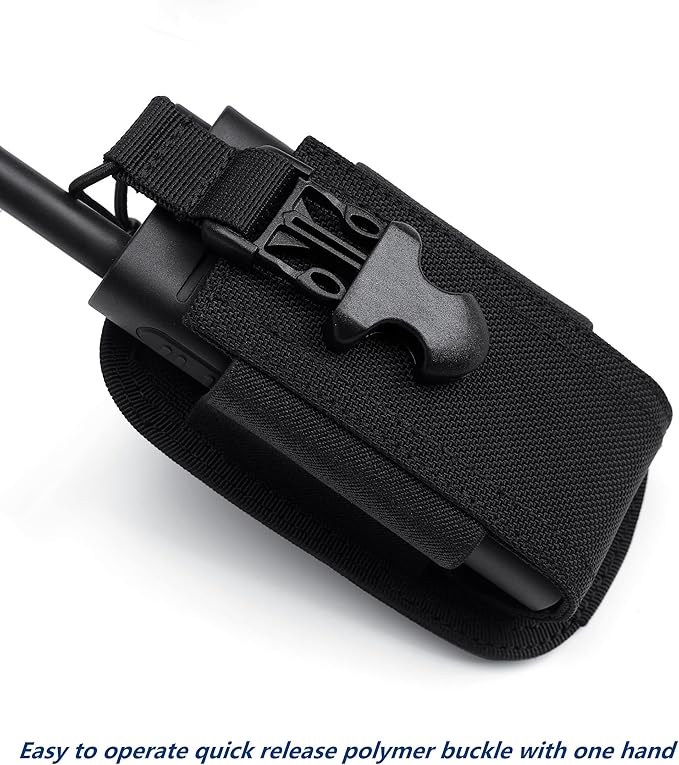 TACNEX Universal Radio Holster Tactical Two Ways Radio Holder Compact Elastic Walkie Talkies Pouch Nylon Case w/MOLLE Strap Duty Belt Clip for Police Leo Security Firefighter Rescue EMS EMT Military