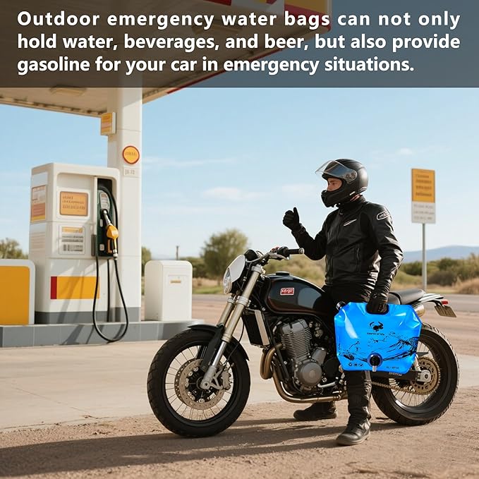 Collapsible 8L Water Storage Bag, BPA-Free Portable Folding Water Jug with Adjustable Faucet, Leakproof Emergency Water Bag for Camping, Hiking, Riding, Outdoor Sport (2, Blue)