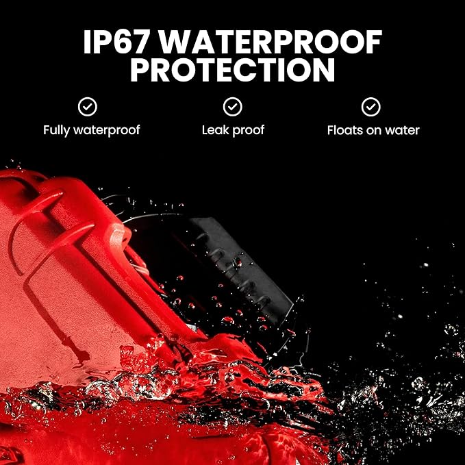 NANUK 915 Waterproof First Aid Box Empty – Durable, Medical First Aid Organizer Case, IP67-Rated, Dustproof, Impact-Resistant, and Floats (13.8" x 9.3" x 6.2") – Red