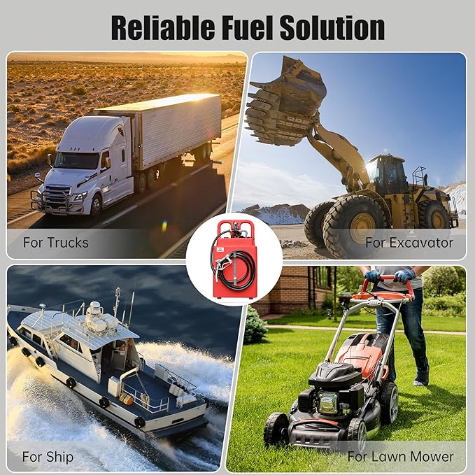32 Gallon Gasoline & Diesel Fuel Caddy with 12V Electric Pump, 3.7GPM Forward & Reverse Flow, Protable Fuel Transfer Tank with Heavy-Duty Wheels for Farm, Boat & Tractor Use