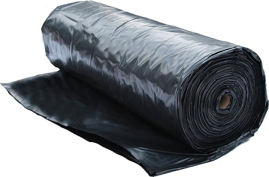 Roly Poly - Black Plastic Sheeting - 6 mil - (20' x 100') Polyethylene Heavy Duty Roll - Tarp, Vapor Barrier, Construction, Farming, Painter's Drop Cloth, Debris Shield