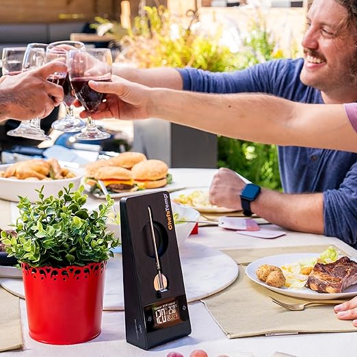 ChefsTemp ProTemp 2 Plus Needle Probe Wireless Meat Thermometer with Temperature Controller Unlimited Range Bluetooth & WiFi Enabled Smart Cooking Grilling Smoker BBQ Oven Kitchen (Stand + 1 Probe)