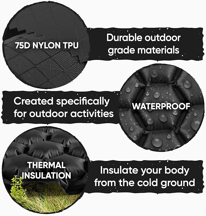 POWERLIX Ultralight Sleeping Pad for Camping with Inflating Bag– Compact Lightweight Camping Mat, Outdoor Backpacking Hiking Traveling Airpad Air Mattress Sleeping Mat