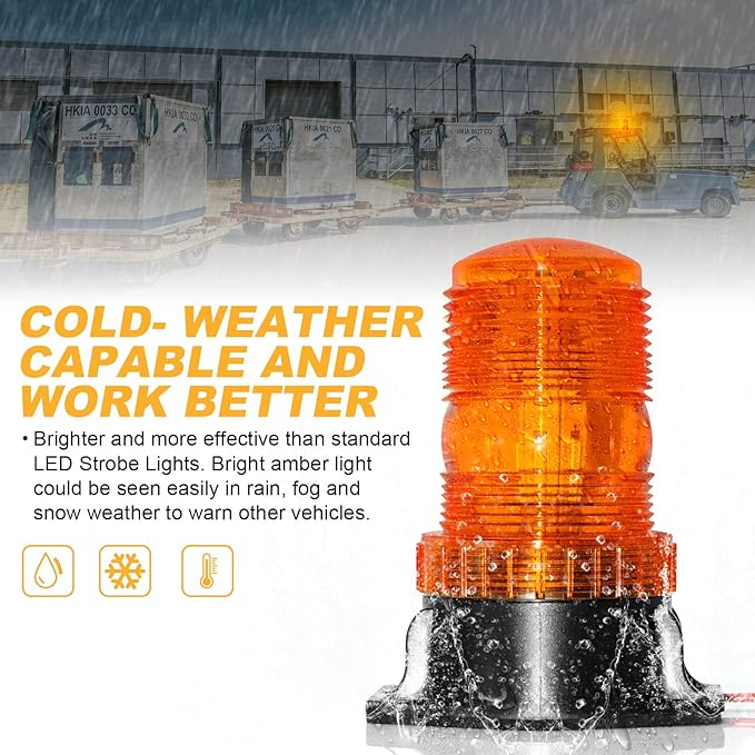 30 LED Amber Forklift Strobe Light 30W Vehicle Roof Safety Beacon Light for 10-110V Mower, ATV, Trucks, Tractor, Golf Carts, UTV, Cars, Bus - 4 Pack