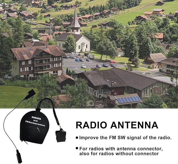 XHDATA AN-80 Shortwave Reel Antenna FM SW External Antenna Whip Antenna to Improve Signal Reception Suitable for FM SW Radio