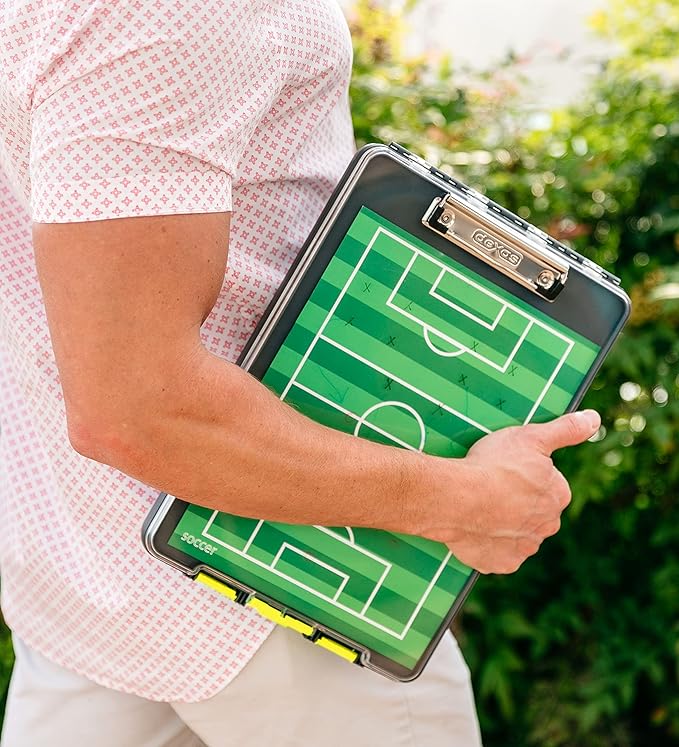 Dexas Clearview Clipcase Clipboard, 13.75 x 9.5 in, Gray/Yellow. See Papers Clearly Outdoors, Stay Organized & Dry. Ideal for Coaching, Teaching, homeschooling, Art, Trades & Medical pros(Pack of 6)