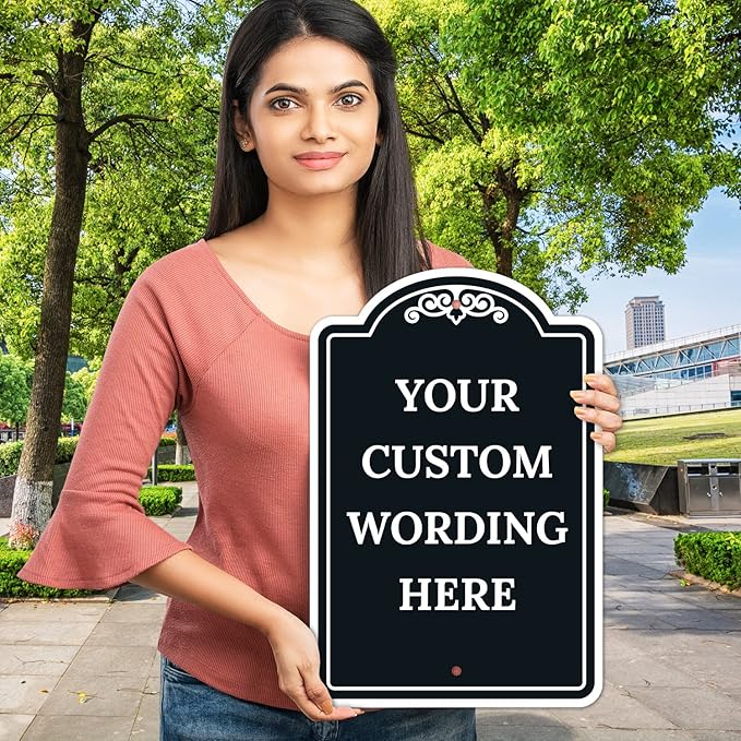 Custom Indoor/Outdoor Decorative Sign,Custom Personalized Black Sign, 12x18 Inches, ACM, Fade Resistant, Made in USA by Signs
