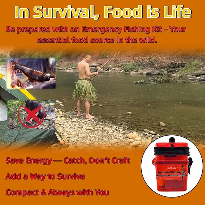 Mini Survival Fishing Kit Small Emergency Fishing Gear Box Pocket Fishing Tackle Travel Fishing Shoebox Surf Survivalist Fishing Accessories Pack Gifts for Fishing Starter Men